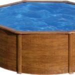 Piscina Elevata Redonda Aspecto Madera 300 x 120 cm