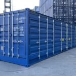 Contenedores Ejido Contenitore Marittimo 40’ Open Side Blu Lato Aperto