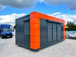 Contenedores Ejido Ufficio Contenitore 6x3 m Facciata Vetrata Grigio Rosa - immagine 3
