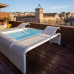 Contenedores Ejido GRE Piscina Mariposa con Tumbonas Bianco