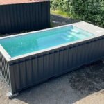 Contenedores Ejido Piscina Contenitore 20 Piedi Jet Natación Grigio