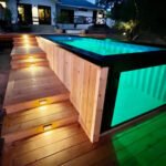 Contenedores Ejido Piscina Contenitore Premium con Parete in Vetro Marrone