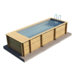Contenedores Ejido Piscina Box Compatta Dorado Metal e Legno Rettangolare - immagine 3